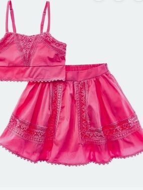 Peixoto Pink Celeste Cropped Top & Skirt Set